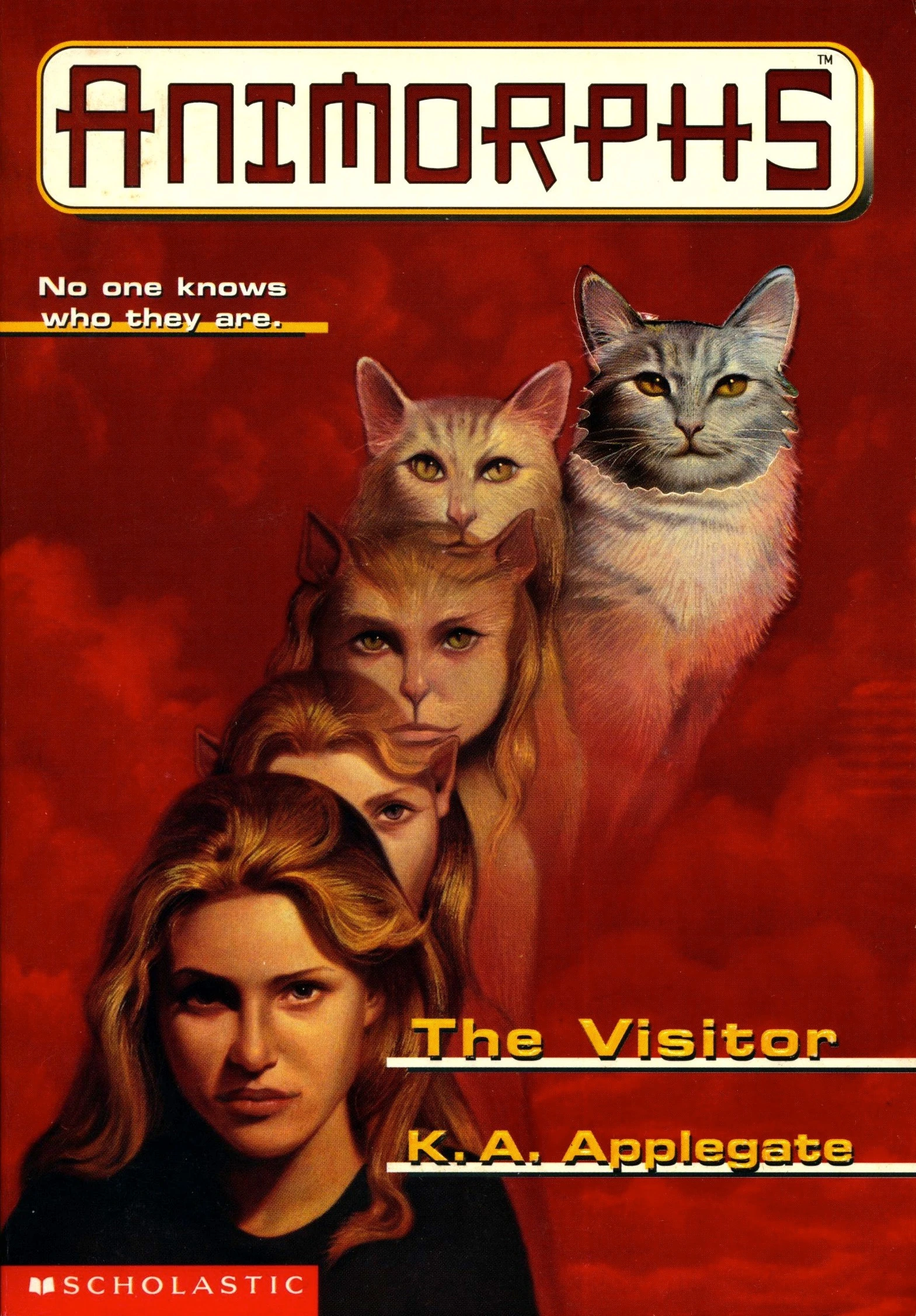 Cover of The Visitor showing Rachel morphing into a cat
