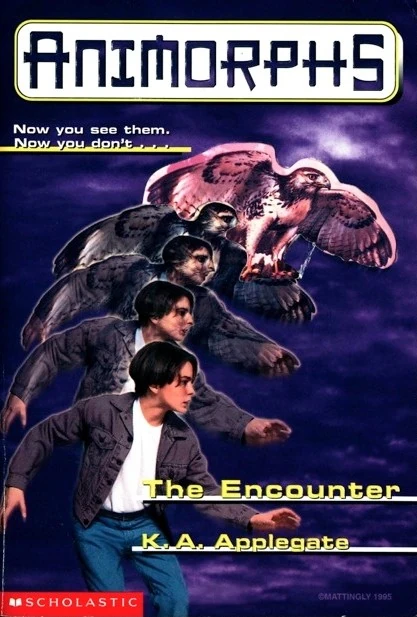 Cover of The Encounter showing Tobias morphing into a hawk