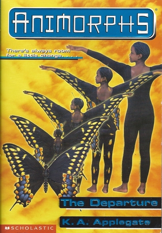 Cover of The Departure showing Cassie, a young black girl dressed in a leotard, morphing into a butterfly